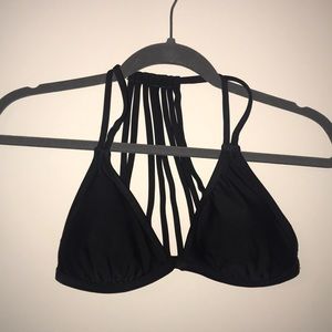 BLACK BATHING SUIT TOP WITH STRAPPY BACK